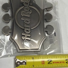NEW Hard Rock Cafe Guitar Head Silver Metal Belt Buckle Music J5
