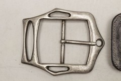 Lot of 9 Assorted Belt Buckles 1.5” Silvertone Brass Nickel Leather Crafter
