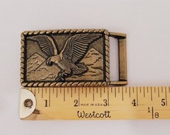 American Eagle Hunting Flying Over the Mountains Belt Buckle Brushed Bronze