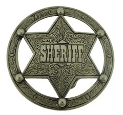 New Star Belt Buckle Texas Sheriff Badge Mens Cowboy Western Rodeo Rock Rebel