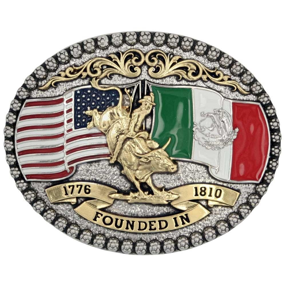 Montana Silversmiths Attitude Independence Founded Flag Western Belt Buckle