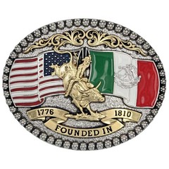 Montana Silversmiths Attitude Independence Founded Flag Western Belt Buckle