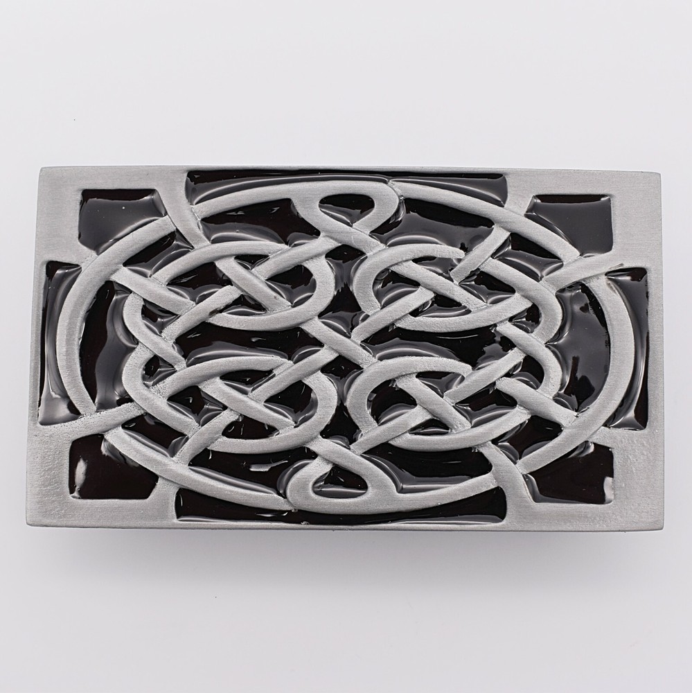 Celtic Infinity Knots Black Enamel Novelty Gift Belt Buckle (New)
