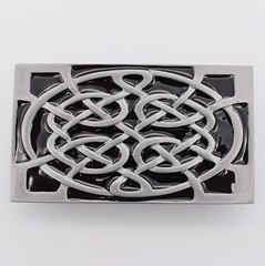 Celtic Infinity Knots Black Enamel Novelty Gift Belt Buckle (New)