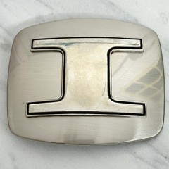 I Letter Initial Monogram Silver Tone Belt Buckle 3.16&Prime; Personalized