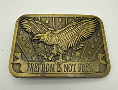 Freedom Is Not Free Belt Buckle Eagle Stars Stripes Patriot 2014 Sponsor America