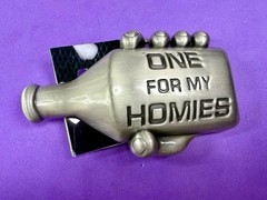 One For My Homies Bottle Novelty Cutout Silver Moon Belt Buckle New With Tags