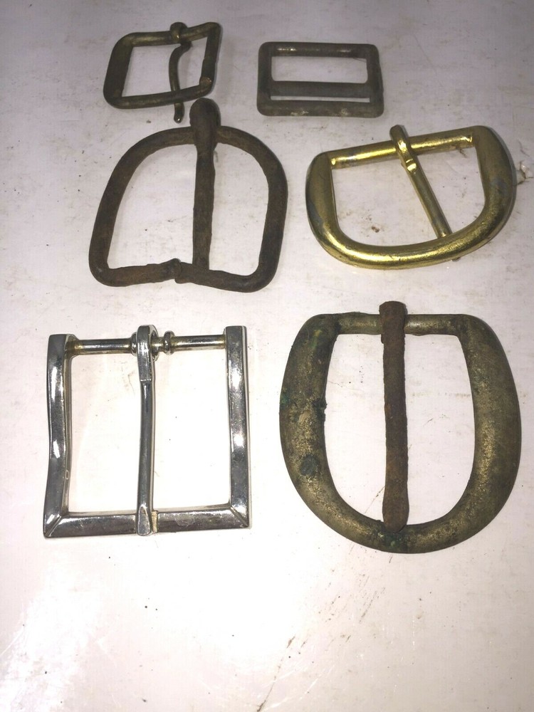 6 pcs Vintage Various Size Rusty Standard Belt Buckles Patina Crafts Welding Art