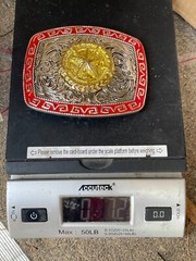Western Buckle Gold Silver Red Texas Star Cowboy 2 » Hebilla Vaquero Estrella