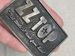 vintage ZZ TOP belt buckle SOLID BRASS heavy WESTERN cowboy **AS-IS**