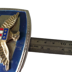 Patriotic Eagle Emblem Belt Buckle Metal Rectangle Americana Military-Style
