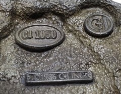 Vtg C&J Pewter Belt Buckle CJ 1050 Steam Train Locomotive Railroad 1986 USA