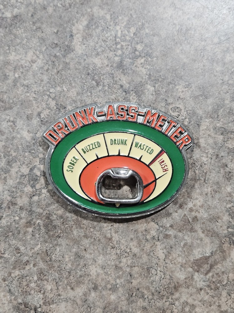 Drunk Ass Meter Bottle Opener Belt Buckle Novelty Irish Drinking Gag Gift