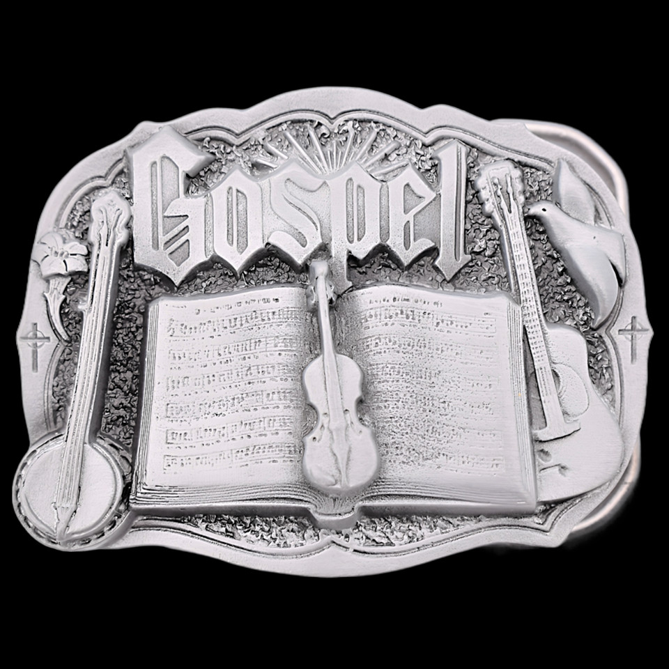 Gospel Music Banjo Fiddle Guitar Belt Buckle
