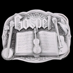 Gospel Music Banjo Fiddle Guitar Belt Buckle