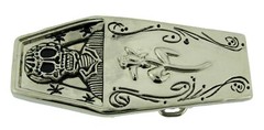 Silver Coffin Casket Skull Belt Buckle Rock Rebel HalloweenTribal Gothic Tattoo