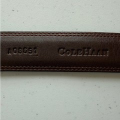 Cole Haan Mens Black Pebble Leather Belt Silver Nickel Buckle Size 40/100