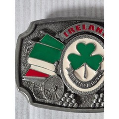 Tanside Ltd Ireland Fighting Irish Belt Buckle Shamrock Flag Vintage 2004 DD236