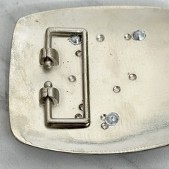 Rhinestone Letter P Monogram Belt Buckle Silver Tone Initial