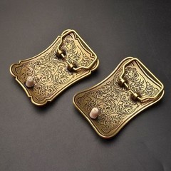 Pure brass Tang grass rich and precious flower belt buckle head ethnic style