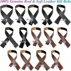 Real Leather KILT BELT SCOTTISH KILT BELTS in Black & Brown different designs