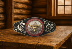 Western Belt Buckle Gift Set with Christmas Box – Veterans American Flag Holiday