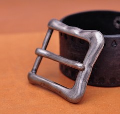 Biker Heavy Duty Solid Antique Prong Single Pin Buckle For 35MM Veg Leather Belt