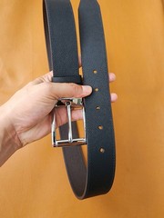 3.8CM Black/Brown Genuine Epsom Cow Leather Skin Men Belt Buckle-Customize