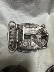 Three Vintage Baseball Belt Buckles by Bergamot Brassworks