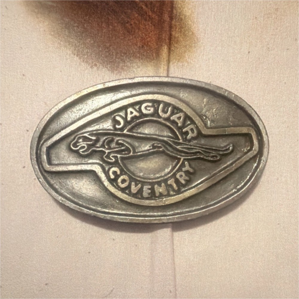 Jaguar Coventry Vintage Silver Metal Jaguar Logo Clip Latch Buckle Men Antique