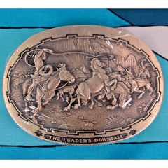 VTG 80s The Leader&rsquo;s Downfall Western Heritage Collection Belt Buckle