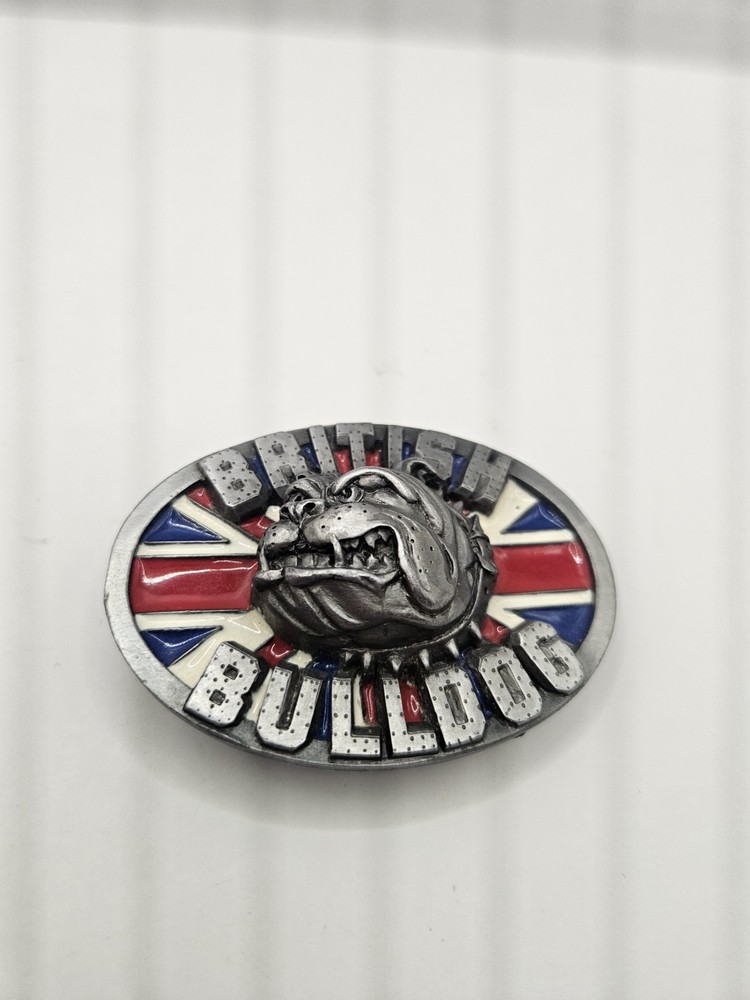 British Bulldog Union Jack Belt Buckle UK Biker England Great Britain