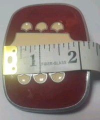 Belt Buckle – Guitar Tuning Head – RJ – 3 »x2.25 » Cream & Burgundy Pewter TNN
