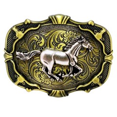 Western Kid&rsquo;s Horse Pattern Belt Buckle – Hebilla vaquera para niños