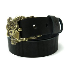 Brass belt buckle with skull « Jolly Roger »; Handmade pin type Skull buckle;