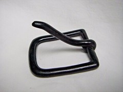 NOS Vintage Rectangular Gloss Black Single Prong Clip Buckle for 32mm Strap