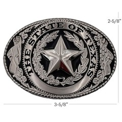TEXAS State Lone Star Men Silver Metal Belt Buckle Western Cowboy Oval Jean Pant