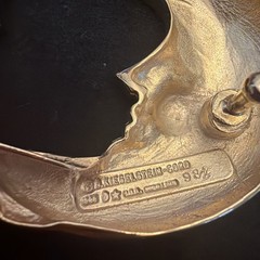 Barry Kieselstein cord sterling 925 gold vermeil moon face buckle