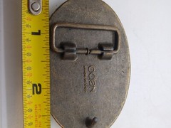 Vintage Oden ~ Brass Tone « Larry » Personalized Belt Buckle – Oval Retro Style