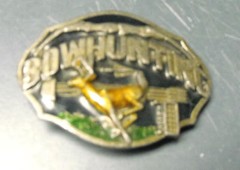 VINTAGE 1987 SISKIYOU DEER BOWHUNTING BELT BUCKLE PEWTER 3 1/4&Prime; X 2 1/2&Prime;