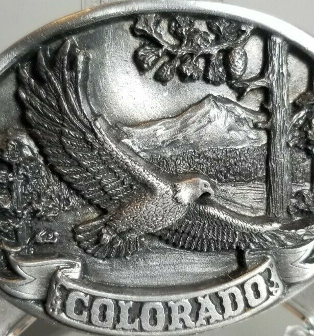 Vintage ~ 1986 Colorado State ~ Belt Buckle By C&J ~ Made In USA ~Number 1075 J5