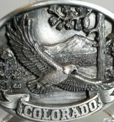 Vintage ~ 1986 Colorado State ~ Belt Buckle By C&J ~ Made In USA ~Number 1075 J5
