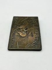 Vintage Brass Pony Express St. Joe To Sacramento Belt Buckle 3 1/2&Prime; Bronze Tone