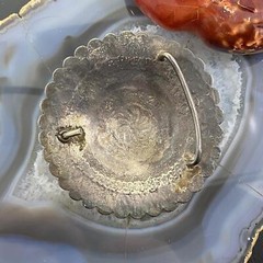 Vintage Native American Silver Rounded Stamped Belt Buckle For Men