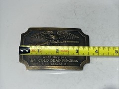 Indiana Metal 1977 Belt Buckle – « I&rsquo;LL GIVE UP MY GUN WHEN…” Charlton Heston NRA