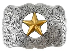 Western Buckle Cowboy Cowgirl Texas Ranger Gold Star Belt Buckles fits 1-1/2&Prime;