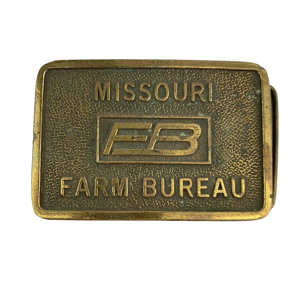 Vintage Missouri Farm Bureau Metal Belt Buckle Wyoming Studio Artworks