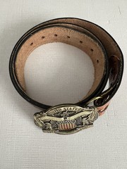 USA commerative 200th anniversary leather belt & buckle, Sz M 34-36, America!