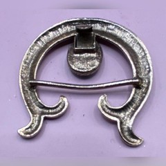 Southwestern Turquoise Naja Crescent Belt Buckle Silver Tone Oval Cabochon Blue