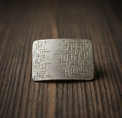 Fluted Effect Belt Buckle, Rosepearl – Rectangular Industrial Design Belts